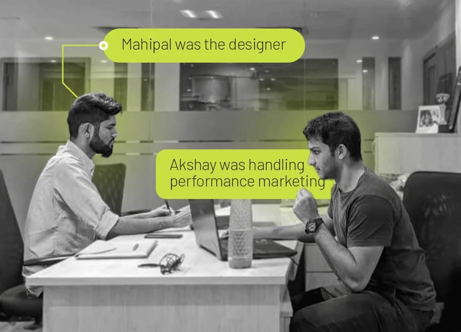 Mahipal and Akshay at the agency, 2019